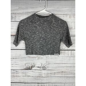 Gymshark Women's Charcoal Gray Slounge Crop Top Small Lounge Athleisure Workout